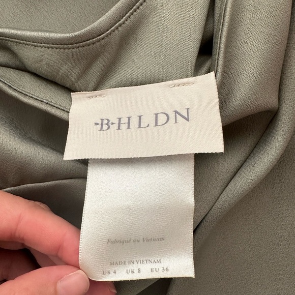 BHLDN Dylan One-Shoulder Satin Side Slit Gown - Picture 8 of 8